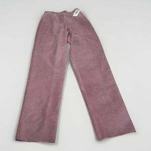 Vintage RisCorp Genuine Leather Suede Pants Dusty Rose Pink Size 4 NWT